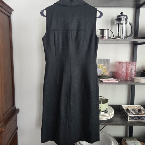 100% Linen Classic Black Sleeveless Dress Donna Morgan Size 4 - Picture 2 of 15